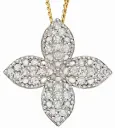 Collier fleur éclatante en or 9 carats et diamant