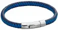 Bracelet homme  vulcain   alliance acier 316l et cuir véritable tressé