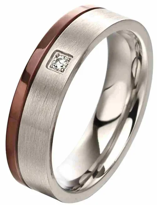Mon-bijou - D3669 - Bague en acier inoxydable