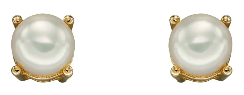 Éclat de juin : boucles d oreilles boucles or 9 carats et perle de culture