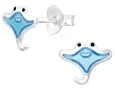Boucles d oreilles raie manta  danse océanique  en argent 925