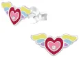 Boucles d oreilles ailes d ange et cœur en argent massif 925