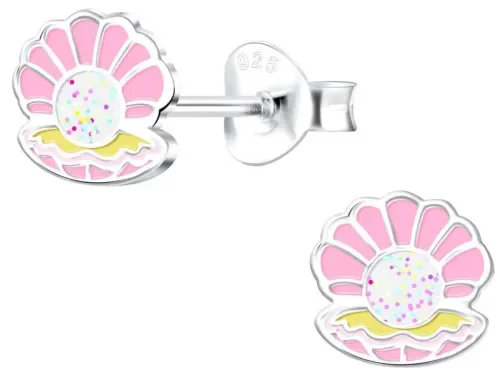 Boucles d oreilles pendantes perle et argent  lune nacrée