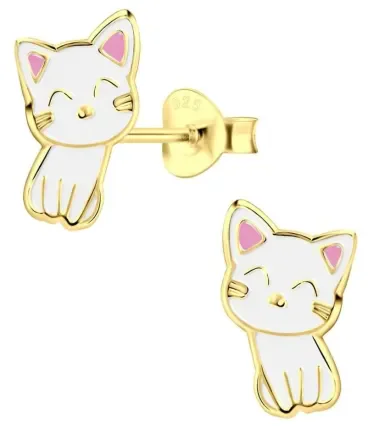 Boucles d Oreilles  Féline Élégance  - Argent 925 Plaqué Or