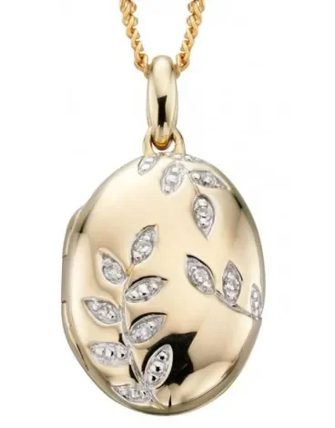 Collier Médaillon Photo Cœur en Or 9 Carats et son Diamant