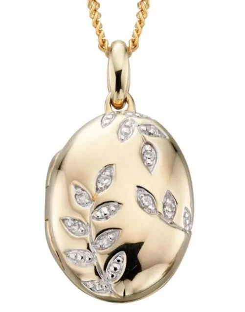Collier Médaillon Photo Cœur en Or 9 Carats et son Diamant