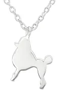Collier caniche  royal  en argent 925 - pendentif chien élégant