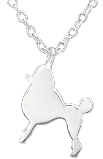 Collier Caniche  Royal  en Argent 925 - Pendentif Chien Élégant