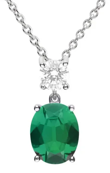 Collier éclat d émeraude ✨ argent 925 zirconium vert