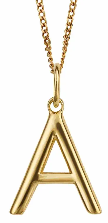 Collier initiale a femme  pendentif lettre en argent 925 plaqué or