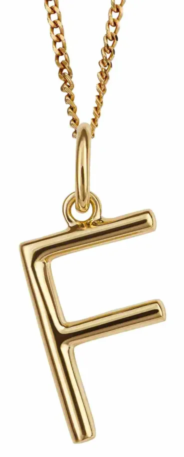 Collier lettre f plaqué or sur argent 925