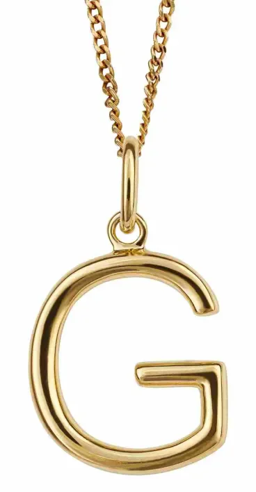 Collier initiale g en vermeil (argent 925 plaqué or 18 carats)