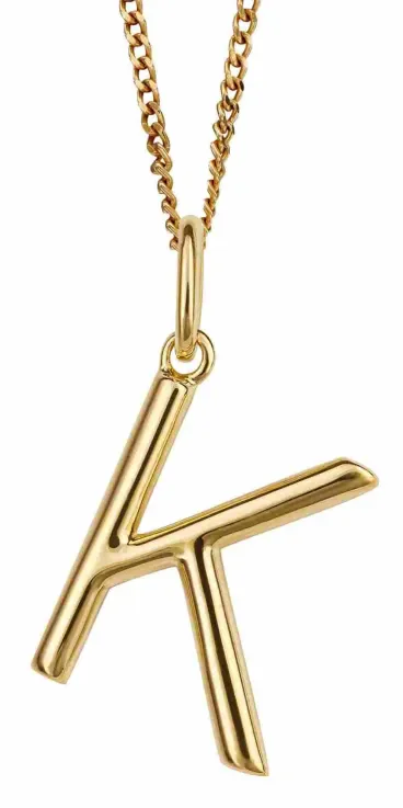 Collier Initial K en Argent 925 Plaqué Or – Pendentif Lettre Personnal