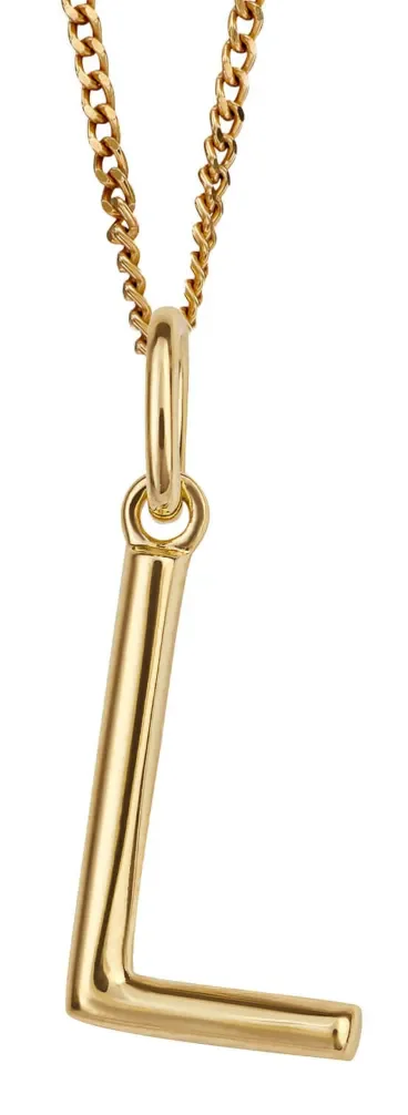 Collier Initial L en Argent 925 Plaqué Or – Pendentif Lettre Personnal