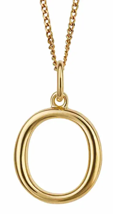 Collier initiale o en argent 925 plaqué or 18 carats