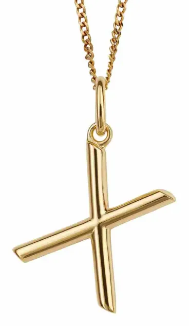 Collier Initial Lettre X en Argent 925 Plaqué Or