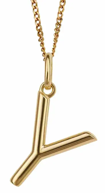 Collier initiale y en vermeil - argent 925 plaqué or 18 carats