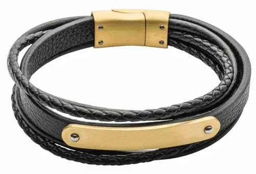 Bracelet solara en acier inoxydable et plaqué or 18 carats