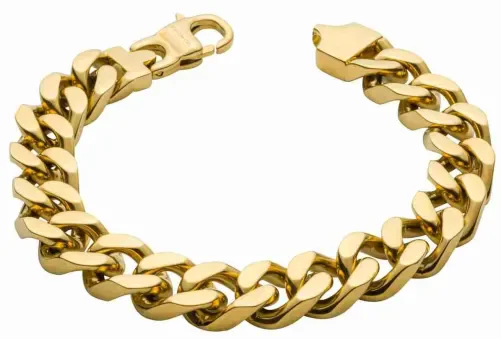 Bracelet  j ai de la chance  grosse maille plaqué or 18 carats