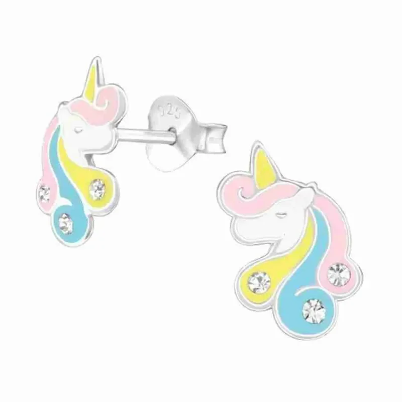Boucles d oreilles licorne magique en argent 925 - bijou enfant et femme