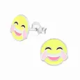 Boucles d oreilles emoji smiley en argent 925 rhodié