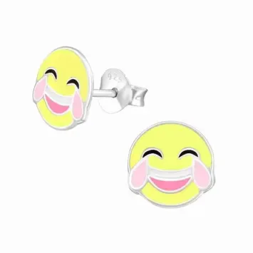 Boucles d oreilles emoji smiley en argent 925 rhodié