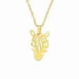 Collier zèbre sauvage en argent 925 plaqué or 18 carats