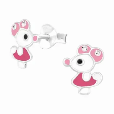 Boucles d oreilles souris malicieuses en argent 925