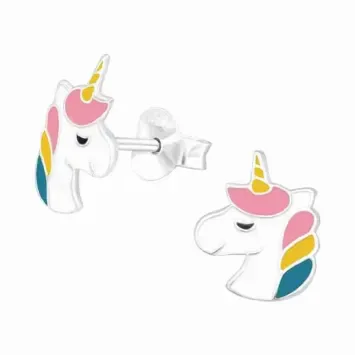 Boucles d oreilles licorne scintillantes en argent 925 pour fille