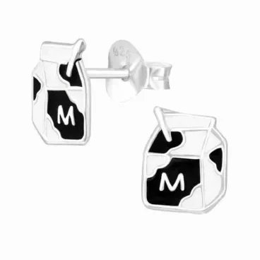 Boucles d oreilles  milk pop  en argent 925