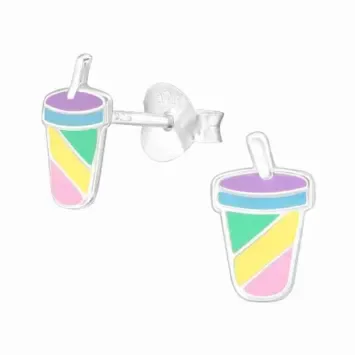 Boucles d oreilles  milk-shake pop  en argent 925