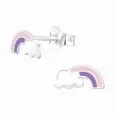 Boucles d oreilles  éclat céleste  en argent 925 cristaux arc-en-ciel