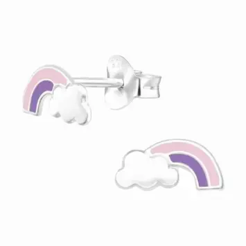 Boucles d oreilles  éclat céleste  en argent 925 cristaux arc-en-ciel