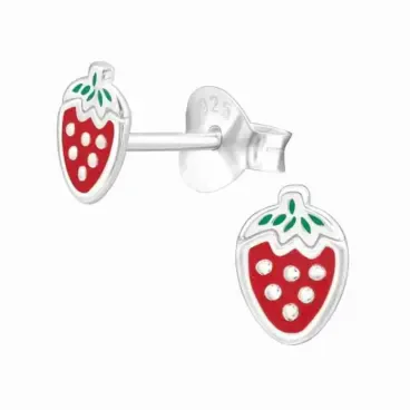 Boucles d oreilles Boucles Fraise en Argent 925