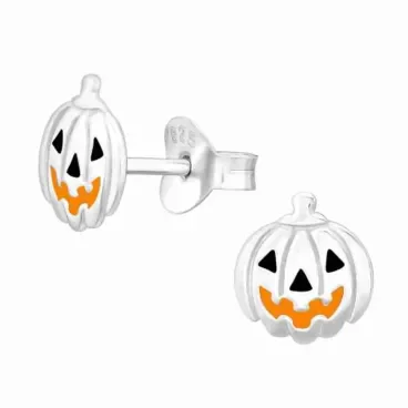 Boucles d oreilles citrouille halloween en argent 925