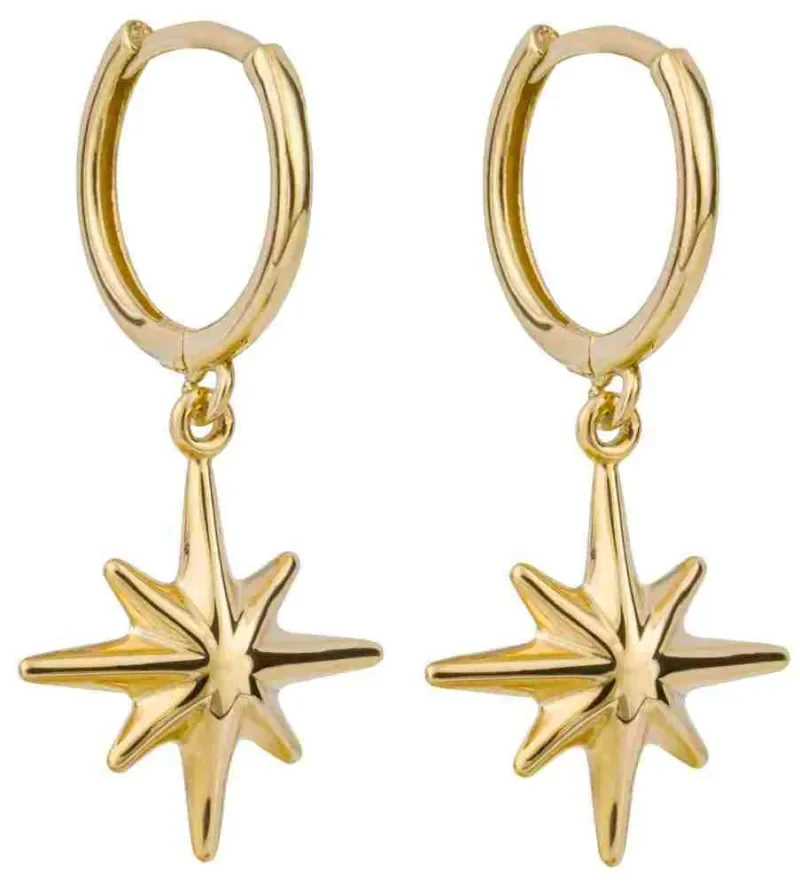 Boucles d oreilles étoile céleste en or 9 carats