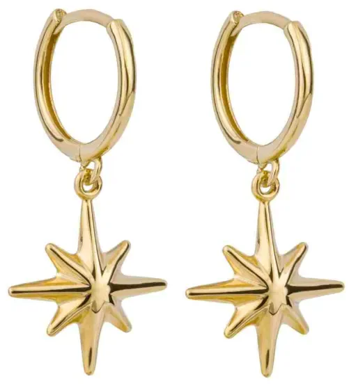 Boucles d oreilles étoile céleste en or 9 carats