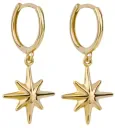 Boucles d oreilles étoile céleste en or 9 carats