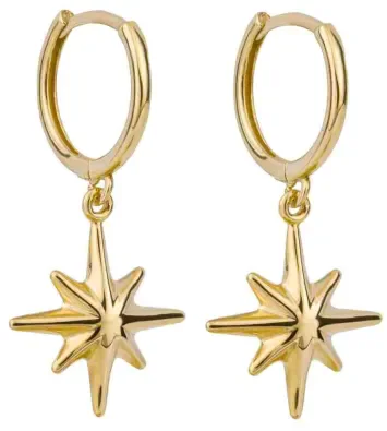 Boucles d oreilles étoile céleste en or 9 carats