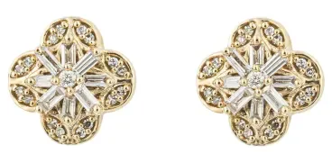 Boucles d Oreilles Diamant Solitaire en Or 9 Carats