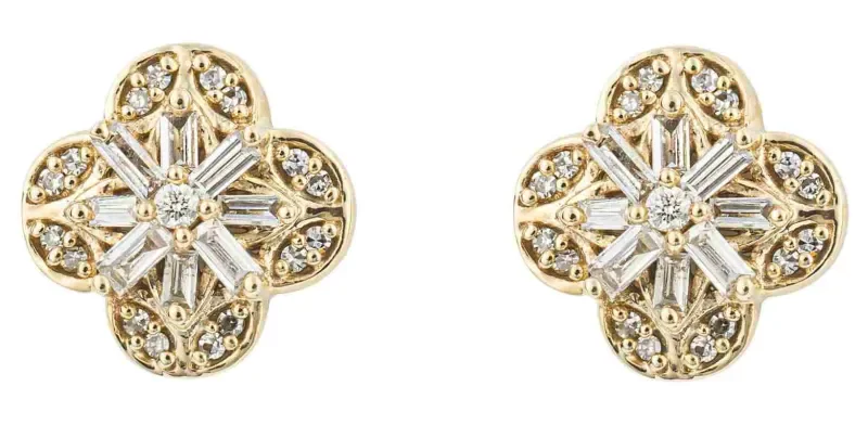 Boucles d oreilles diamant solitaire en or 9 carats