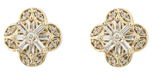 Boucles d Oreilles Diamant Solitaire en Or 9 Carats