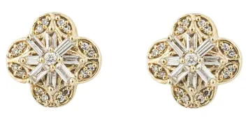 Boucles d Oreilles Diamant Solitaire en Or 9 Carats