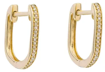Boucles d Oreilles Diamant  Éclat Solitaire  - Or Jaune 9 Carats