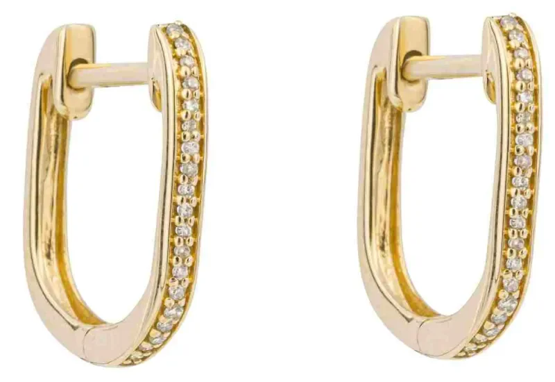 Boucles d oreilles diamant  éclat solitaire  - or jaune 9 carats
