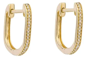 Boucles d Oreilles Diamant  Éclat Solitaire  - Or Jaune 9 Carats