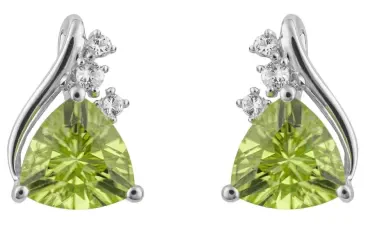 Boucles d oreilles symphonie en or 9k, péridot et topaze bleue naturelles