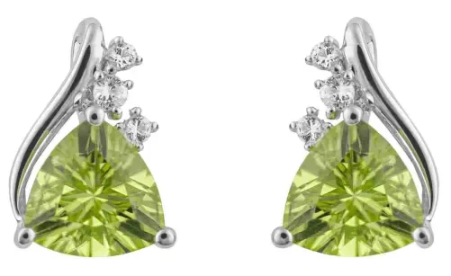 Boucles d oreilles symphonie en or 9k, péridot et topaze bleue naturelles