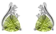 Boucles d oreilles symphonie en or 9k, péridot et topaze bleue naturelles