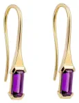 Boucles d oreilles  iris divin  - améthyste naturelle et or 9 carats